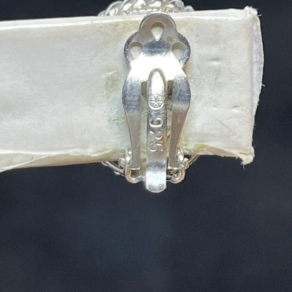 VTG Judith Ripka Sterling Silver Amethyst & CZ Clip On Earrings Signed (3549) - Picture 6 of 9